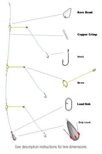 Three-hook paternoster with booms